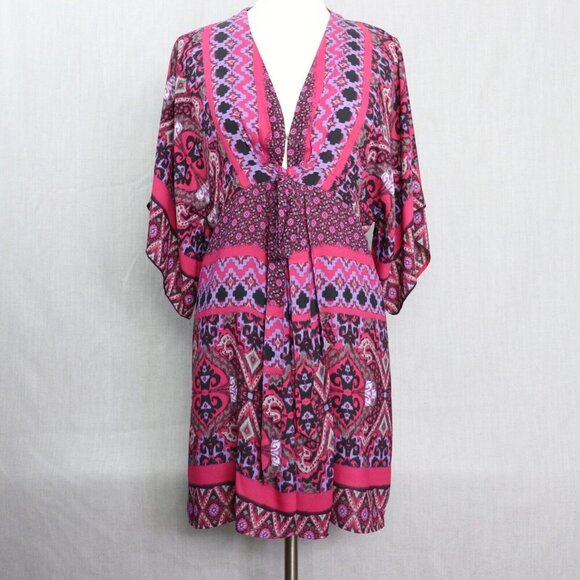 Express Pink and Purple Patterned Dress - Picture 1 of 16